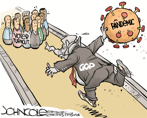 GOP pandemic vote suppression by John Cole, The Scranton Times-Tribune, PA